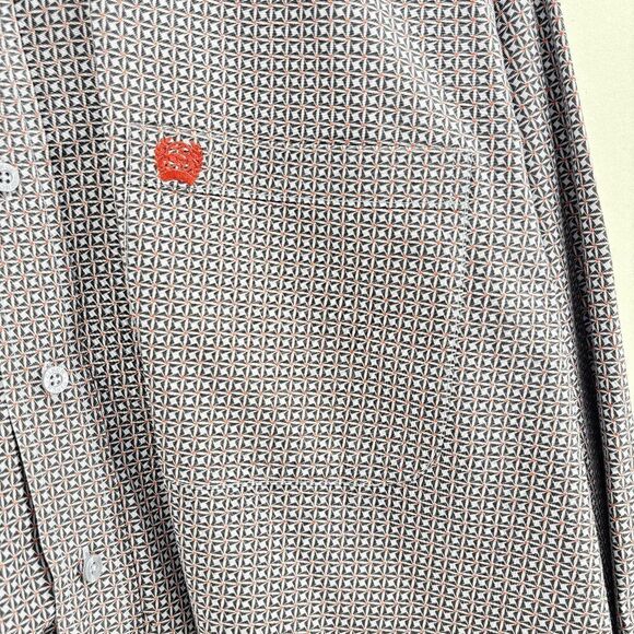 Cinch Performance Shirt Men's Large Black Gray Geometric Western Monogram - Picture 3 of 7
